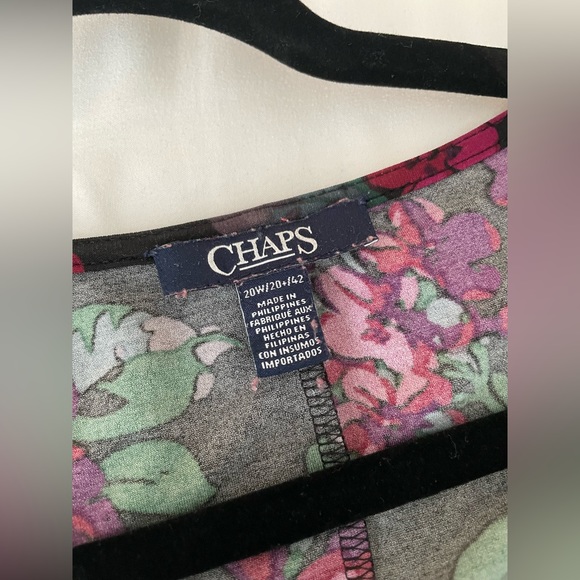 Chaps floral faux wrap dress size 20 - Picture 4 of 7